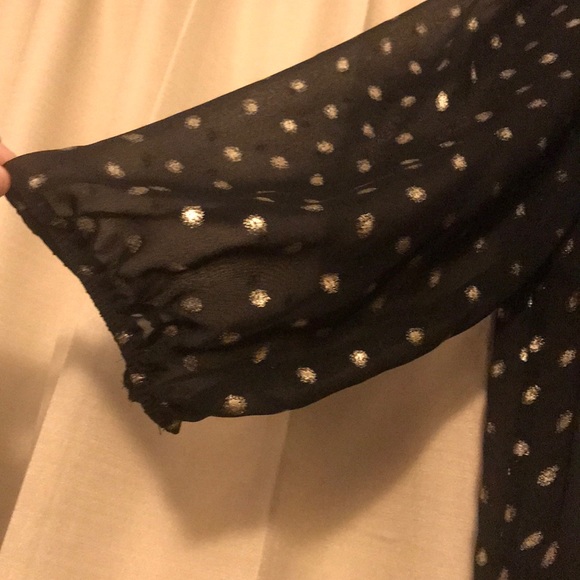 sheer black with gold polka dots - Picture 2 of 2